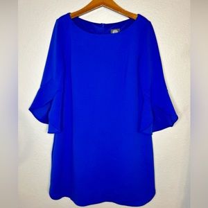 Vince Camuto Women’s Size 12 Petite Blue Dress Bell Flare Sleeve Cobalt Preowned